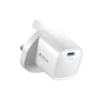 Devia - 30W Mini GaN USB-C Power Delivery 3-Pin UK Charging Plug - White
