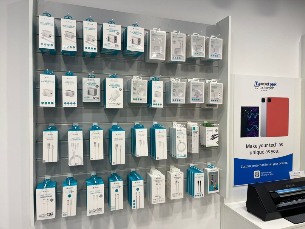 Power adapters, data and charging cables with 1 year warranty