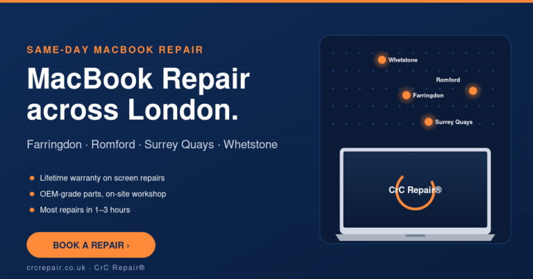 Same day MacBook repair for Londoners by CrC Repair®