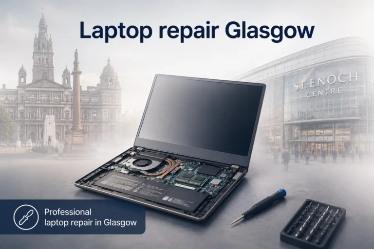 Pocket Geek Glasgow by CrC Repair store front for laptop repair Glasgow